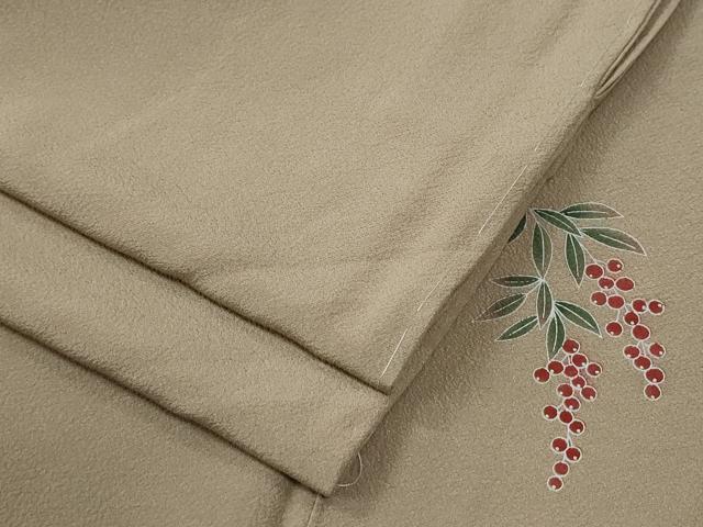 平和屋着物●上質な色無地　枯色　正絹　逸品　未使用　CABG0664yc