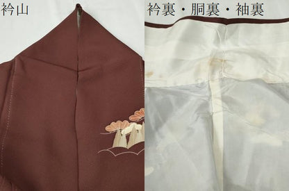 平和屋着物●訪問着　駒刺繍　浜松舟風景文　金彩　正絹　逸品　CABG0667yc