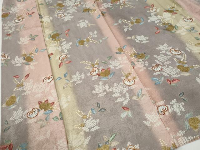 平和屋着物●上質な小紋　枝橘文　暈し染め　金彩　正絹　逸品　CABG0668yc