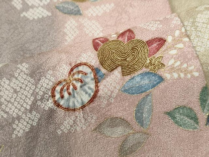 平和屋着物●上質な小紋　枝橘文　暈し染め　金彩　正絹　逸品　CABG0668yc