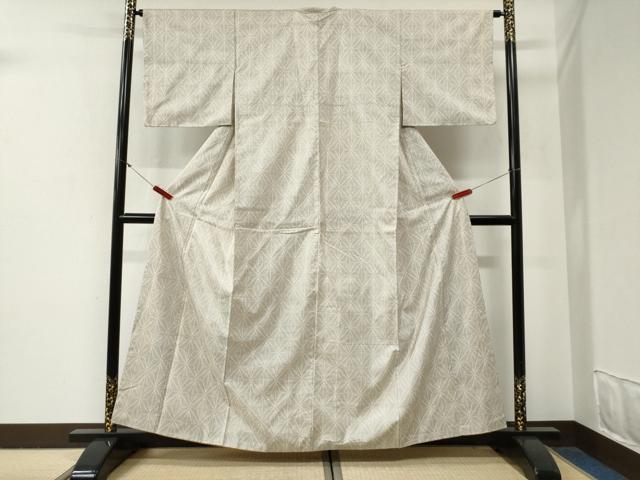 平和屋着物●本場大島紬　白大島　7マルキ　麻の葉文様　正絹　逸品　CABG0669yc