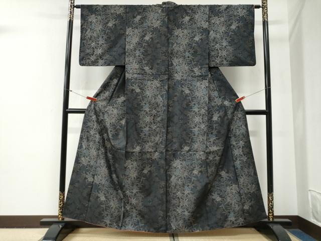 平和屋着物●本場大島紬　9マルキ　枝花文　正絹　逸品　CABG0670yc