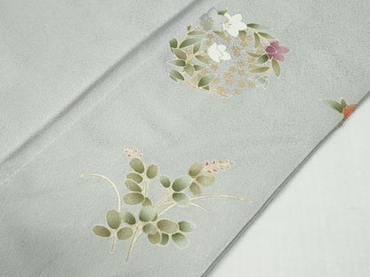 平和屋着物●訪問着　総刺繍　草花丸文　暈し染め　金彩　正絹　逸品　未使用　CABG0672yc