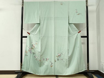 平和屋着物●訪問着　友禅　作家物　枝花文　正絹　逸品　未使用　CABG0673yc