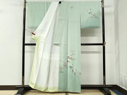 平和屋着物●訪問着　友禅　作家物　枝花文　正絹　逸品　未使用　CABG0673yc