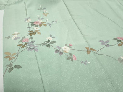 平和屋着物●訪問着　友禅　作家物　枝花文　正絹　逸品　未使用　CABG0673yc