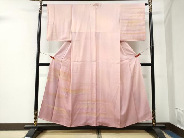 人間国宝　福田喜三郎　訪問着　単衣　箔散らし　暈し染め　金彩　正絹 平和屋着物○人間国宝 福田喜三郎 訪問着 霞箔散らし 暈し染め