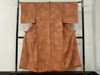 平和屋着物▼上質な小紋 地紋起こし 枝花文 暈し染め 正絹 逸品 CABG0677yc