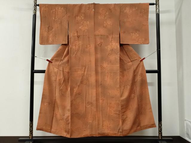 平和屋着物▼上質な小紋 地紋起こし 枝花文 暈し染め 正絹 逸品 CABG0677yc