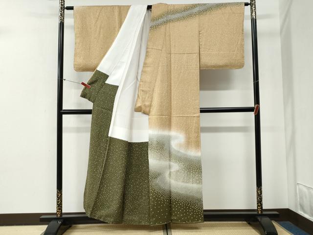 平和屋着物●訪問着　作家物　絞り　霞文　暈し染め　正絹　逸品　未使用　CABG0683yc