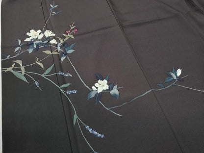平和屋着物●染色作家　草野一騎　訪問着　枝花文　暈し染め　正絹　逸品　CABG0684yc