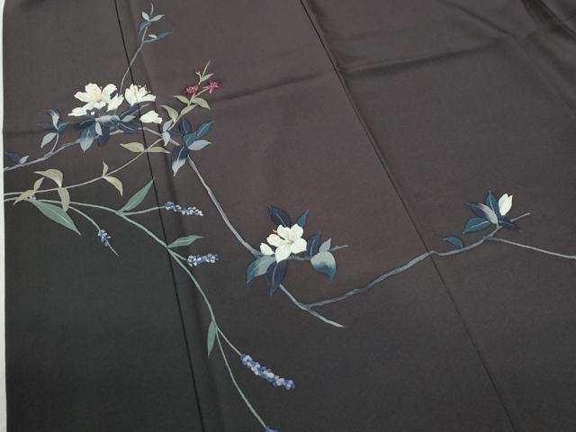 平和屋着物●染色作家　草野一騎　訪問着　枝花文　暈し染め　正絹　逸品　CABG0684yc