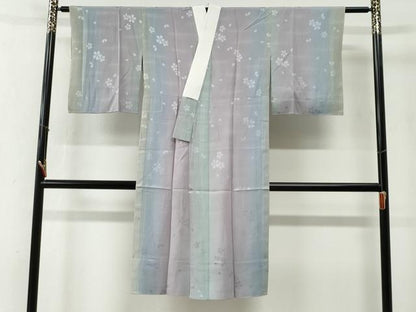 平和屋着物●長襦袢　無双仕立て　舞桜地紋　暈し染め　やまと誂製　正絹　逸品　未使用　CABG0687yc