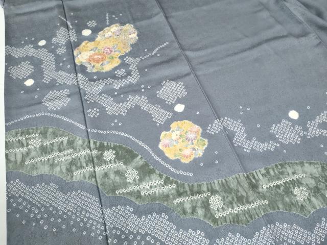平和屋着物○訪問着 駒刺繍 絞り 舞花文 金彩 正絹 逸品 CABG0693yc