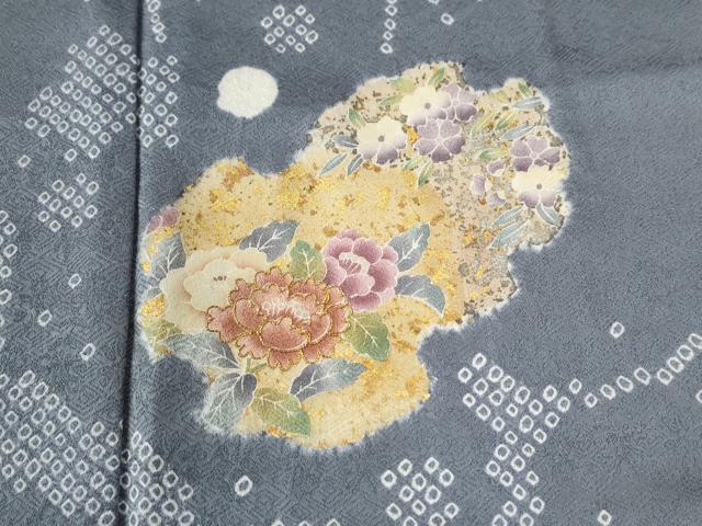 平和屋着物○訪問着 駒刺繍 絞り 舞花文 金彩 正絹 逸品 CABG0693yc