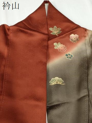平和屋着物●訪問着　エ霞扇面枝花文　暈し染め　金彩　正絹　逸品　CABG0694yc