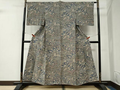 平和屋着物●二代目更甚　江戸更紗　小紋　更紗吉祥花唐草文　正絹　逸品　未使用　CABG0695yc