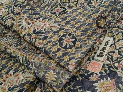 平和屋着物●二代目更甚　江戸更紗　小紋　更紗吉祥花唐草文　正絹　逸品　未使用　CABG0695yc