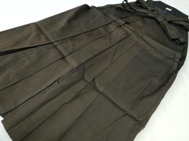 平和屋着物●男性　馬乗り袴　縞　正絹　逸品　CABG0697yc