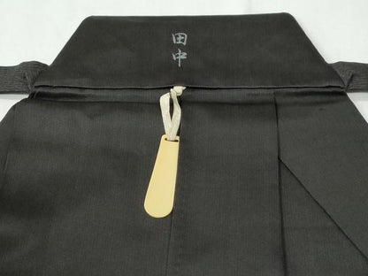 平和屋着物●男性　馬乗り袴　吉祥文　黒地　正絹　逸品　CABG0699yc