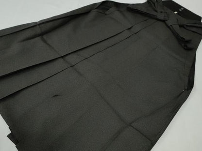 平和屋着物●男性　馬乗り袴　吉祥文　黒地　正絹　逸品　CABG0699yc