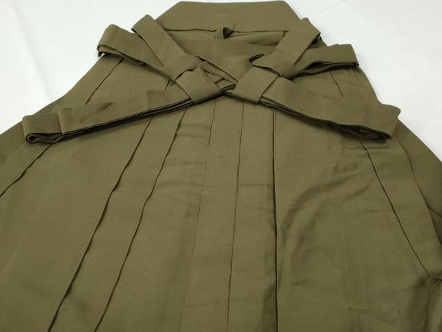 平和屋着物●男性　馬乗り袴　訪問袴　神代織　色無地　璃寛茶色　正絹　逸品　CABG0703yc