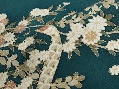平和屋着物●豪華色留袖　駒刺繍　鬘帯枝花文　金彩　正絹　逸品　CABG0710yc