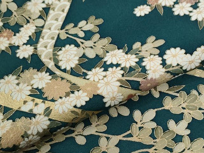 平和屋着物●豪華色留袖　駒刺繍　鬘帯枝花文　金彩　正絹　逸品　CABG0710yc