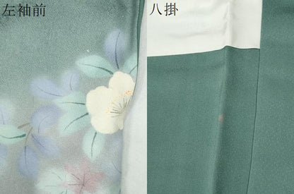 平和屋着物●訪問着　枝花文　暈し染め　金銀彩　ロング丈　正絹　逸品　CABG0719yc