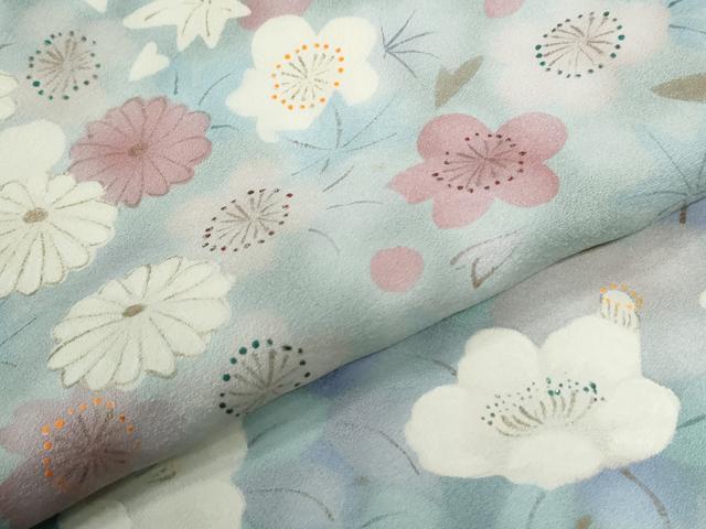 平和屋着物●訪問着　枝花文　暈し染め　金銀彩　ロング丈　正絹　逸品　CABG0719yc
