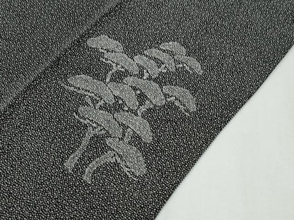 平和屋着物●訪問着　江戸小紋　鮫小紋柄　風景松文　黒地　正絹　逸品　CABG0720yc
