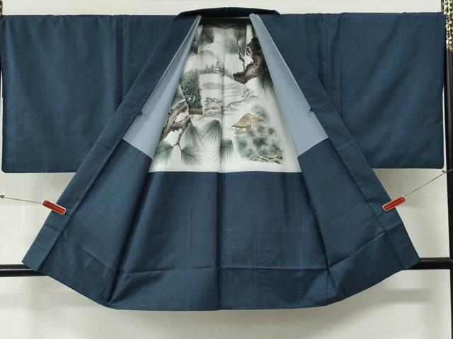 平和屋着物●男性　本場大島紬　アンサンブル　100亀甲　総詰め　キングサイズ　正絹　逸品　CABG0722yc