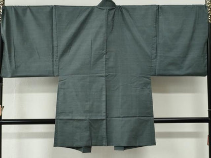 平和屋着物●男性　本場大島紬　アンサンブル　格子　キングサイズ　正絹　逸品　CABG0723yc