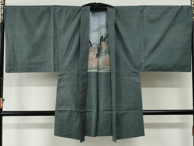 平和屋着物●男性　本場大島紬　アンサンブル　格子　キングサイズ　正絹　逸品　CABG0723yc