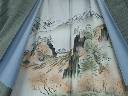 平和屋着物●男性　本場大島紬　アンサンブル　格子　キングサイズ　正絹　逸品　CABG0723yc