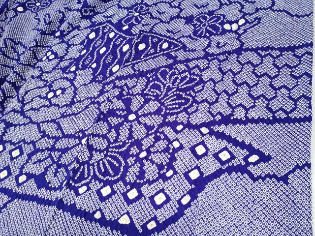 平和屋着物●豪華振袖　総絞り　駒刺繍　雲取り牡丹枝梅文　正絹　逸品　CABG0726yc