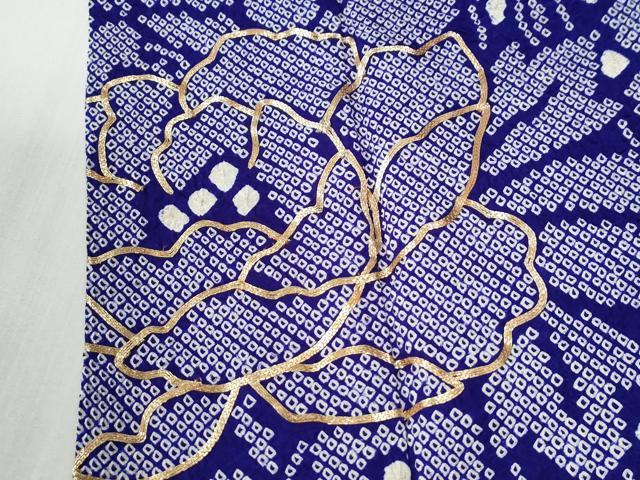 平和屋着物●豪華振袖　総絞り　駒刺繍　雲取り牡丹枝梅文　正絹　逸品　CABG0726yc