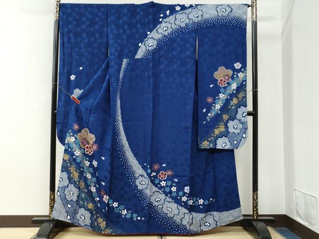 平和屋着物●豪華振袖　駒刺繍　絞り　流水舞桜文　金彩　やまと誂製　正絹　逸品　CABG0727yc