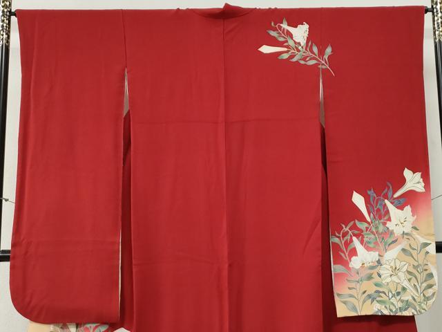 平和屋着物●豪華振袖　駒刺繍　草花文　暈し染め　金彩　正絹　逸品　CABG0731yc