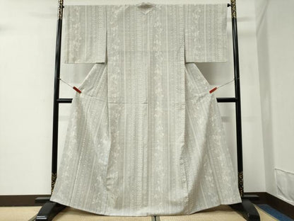 平和屋着物●本塩沢　更紗花唐草吉祥文　松坂屋扱い　正絹　逸品　CABG0734yc