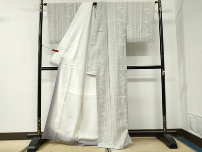 平和屋着物●本塩沢　更紗花唐草吉祥文　松坂屋扱い　正絹　逸品　CABG0734yc