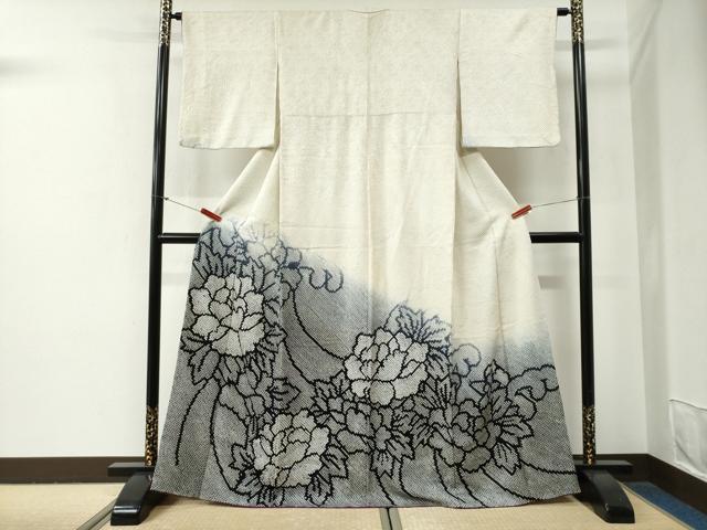 平和屋着物●訪問着　総絞り　牡丹　暈し染め　やまと誂製　正絹　逸品　CABG0735yc