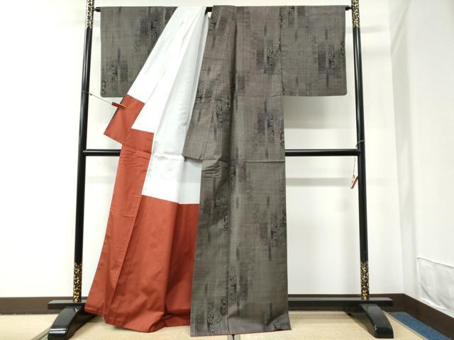 平和屋着物●本場大島紬　7マルキ　泥染め　短冊吉祥文　南絹織物謹製　証紙付き　正絹　逸品　CABG0738yc