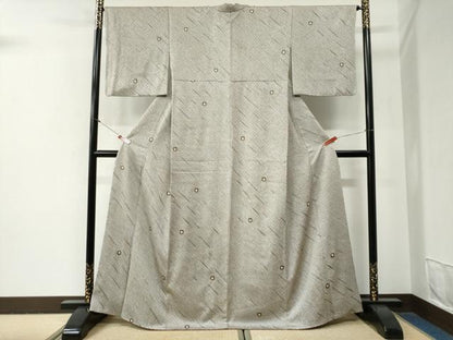 平和屋着物●絞りの開祖　竹田庄九郎　小紋　総絞り　霞吉祥文　正絹　逸品　CABG0740yc