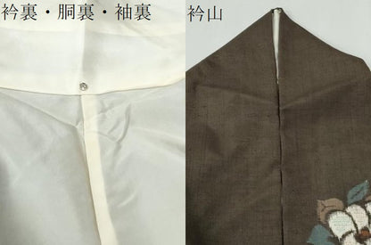 平和屋着物●本場結城繭紬　80亀甲　飛び亀甲柄　舞花文　証紙付き　正絹　逸品　CABG0741yc