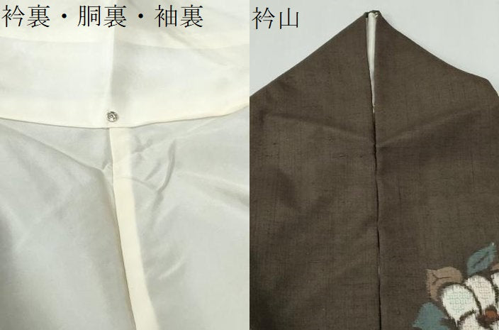 平和屋着物●本場結城繭紬　80亀甲　飛び亀甲柄　舞花文　証紙付き　正絹　逸品　CABG0741yc