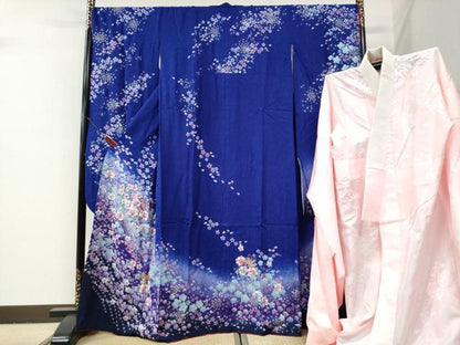 平和屋着物●豪華振袖・長襦袢セット　毬舞桜文　暈し染め　金彩　正絹　逸品　CABG0743yc