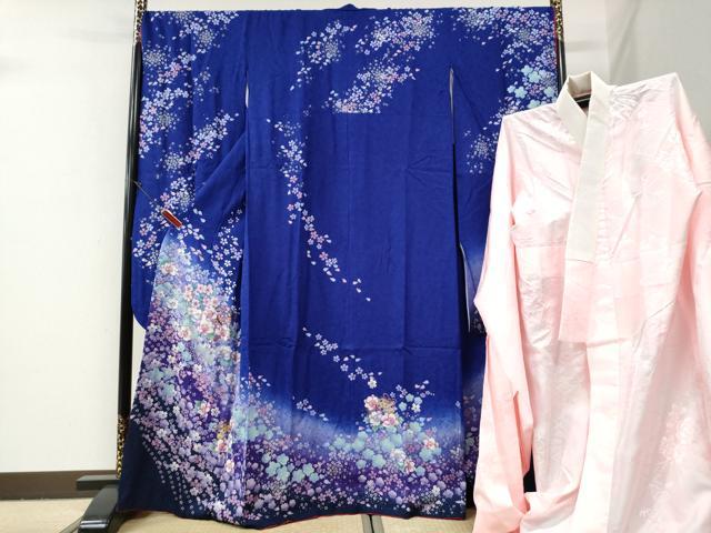 平和屋着物●豪華振袖・長襦袢セット　毬舞桜文　暈し染め　金彩　正絹　逸品　CABG0743yc