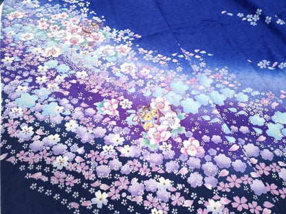 平和屋着物●豪華振袖・長襦袢セット　毬舞桜文　暈し染め　金彩　正絹　逸品　CABG0743yc