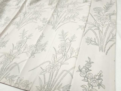平和屋着物●訪問着　刺繍　草花文　正絹　逸品　CABG0748yc